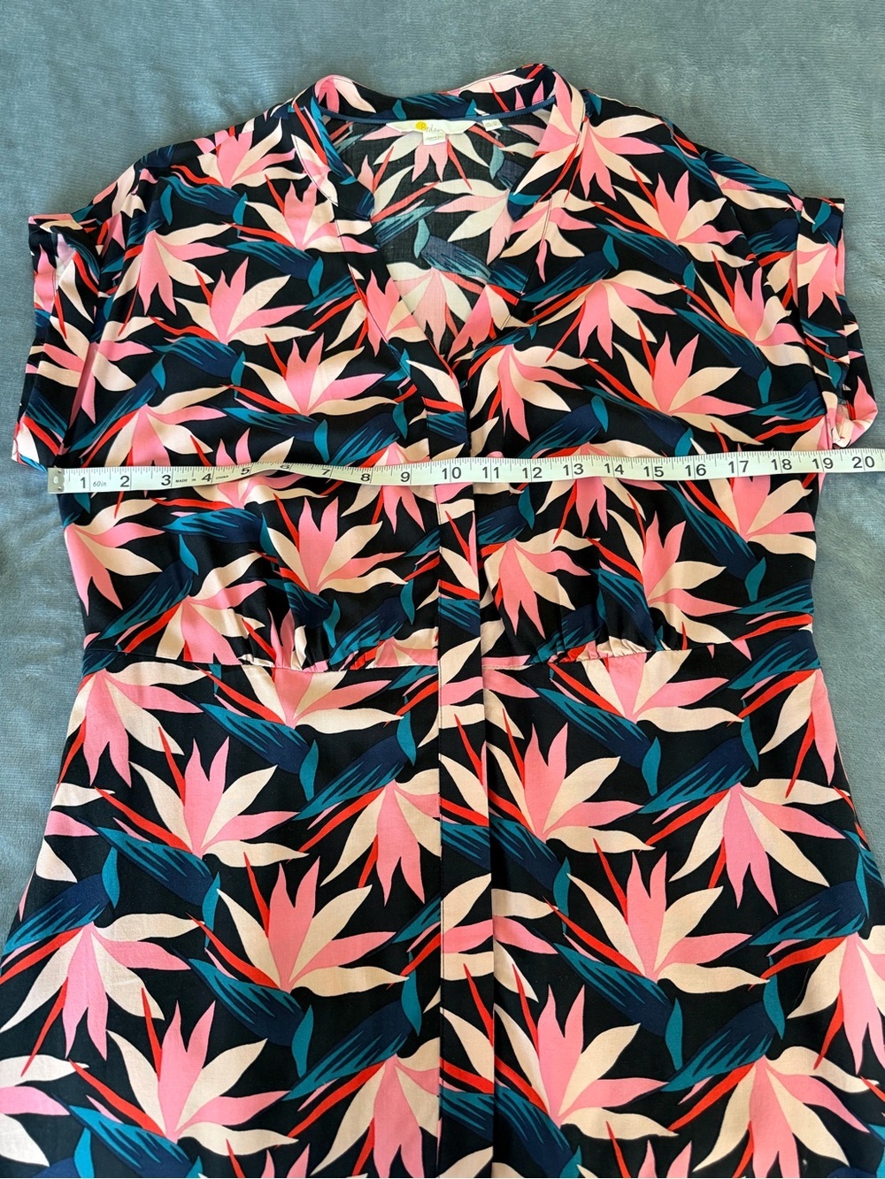 Boden Nicola Black Pink Bird of Paradise Button Up Midi Shirt Dress Size 8 - Picture 13 of 14
